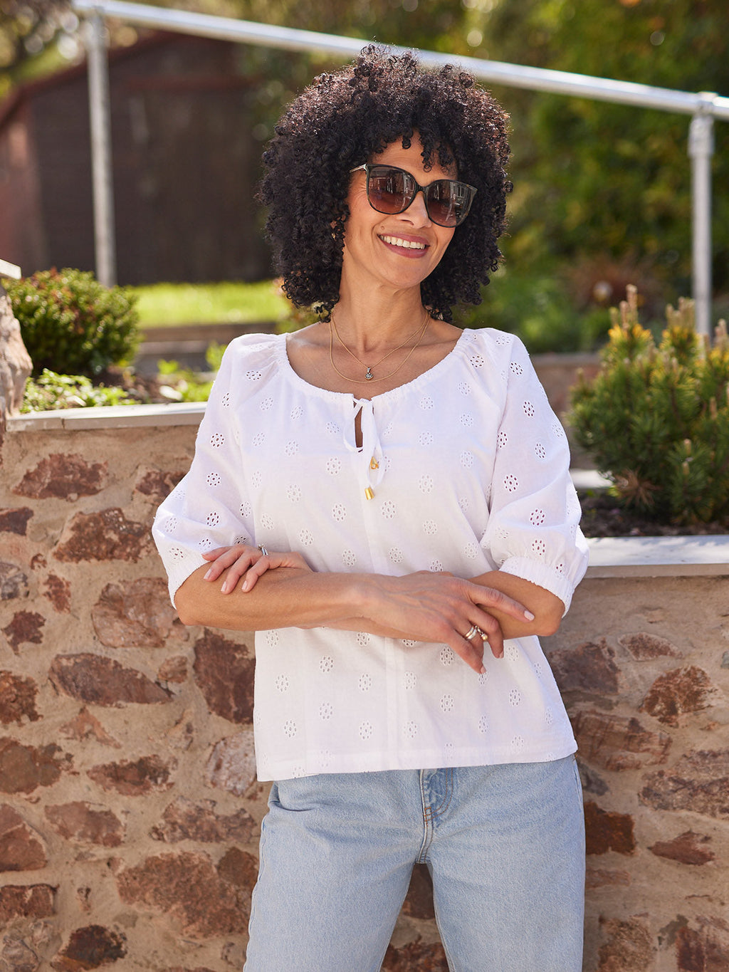 Florence Broderie Blouson Top