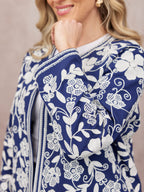 Elaine Embroidered Jacket - Reversible Navy