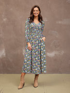 Maddie V-Neck Dress - Multi Coloured Floral