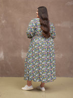 Maddie V-Neck Dress - Multi Coloured Floral