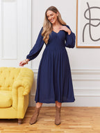 Maddie V-Neck Dress - Navy