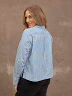 Maria Stripe Shirt - Blue and White