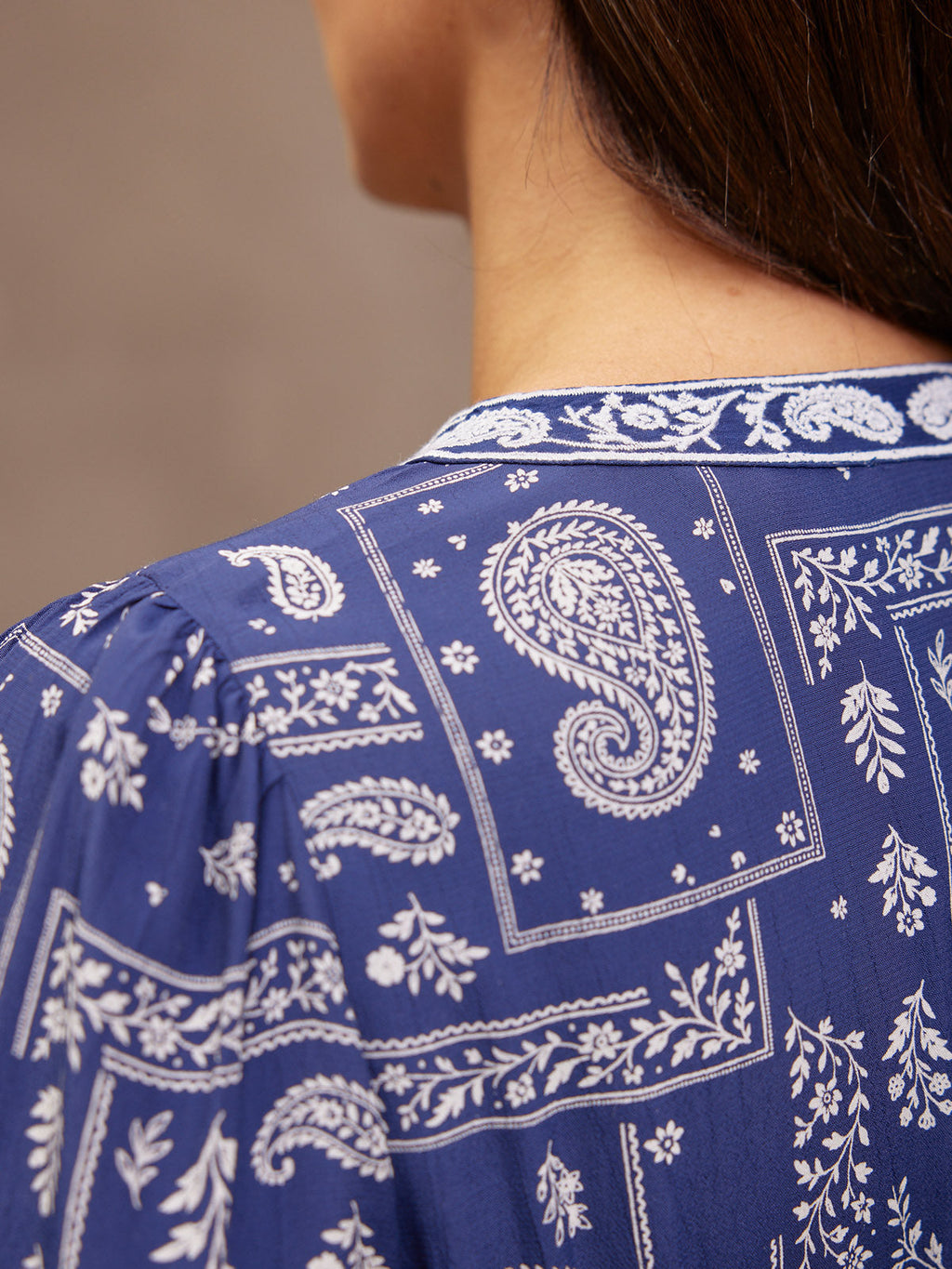Naaila Paisley Dress - Navy