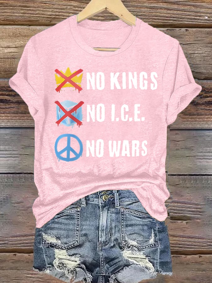 🔥Buy 3 Get 15% Off🔥Women's  No Kings  Print  T-Shirt