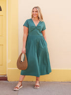 Claudia Green Knot Dress