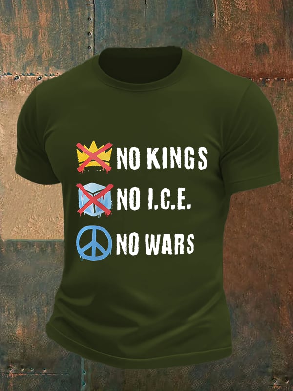 🔥Buy 3 Get 15% Off🔥Men's  No Kings Print T-Shirt