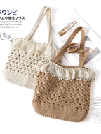 Crocheted Lace Trim Shoulder Bag