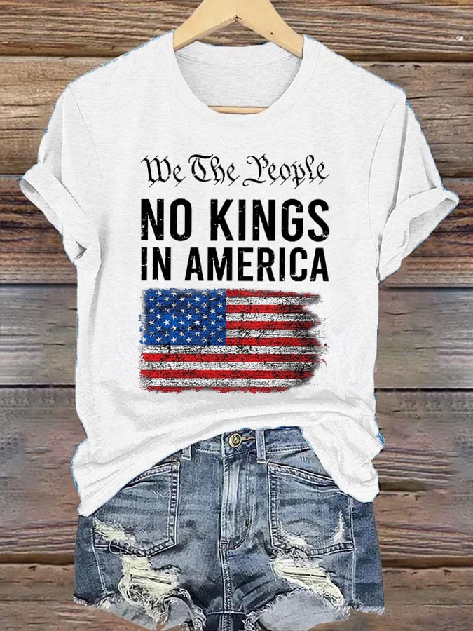 🔥Buy 3 Get 15% Off🔥Women's No Kings In America Print T-Shirt