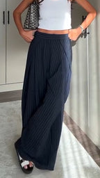 Womens Vertical Striped Loose Casual Pants