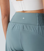 BreezefulTM High Waisted Pockets 2-in-1 Curved Hem Quick Dry Running Shorts 5.5''-Longer Length