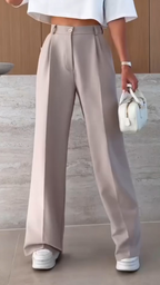 Womens Solid Color Commuter Casual Pants