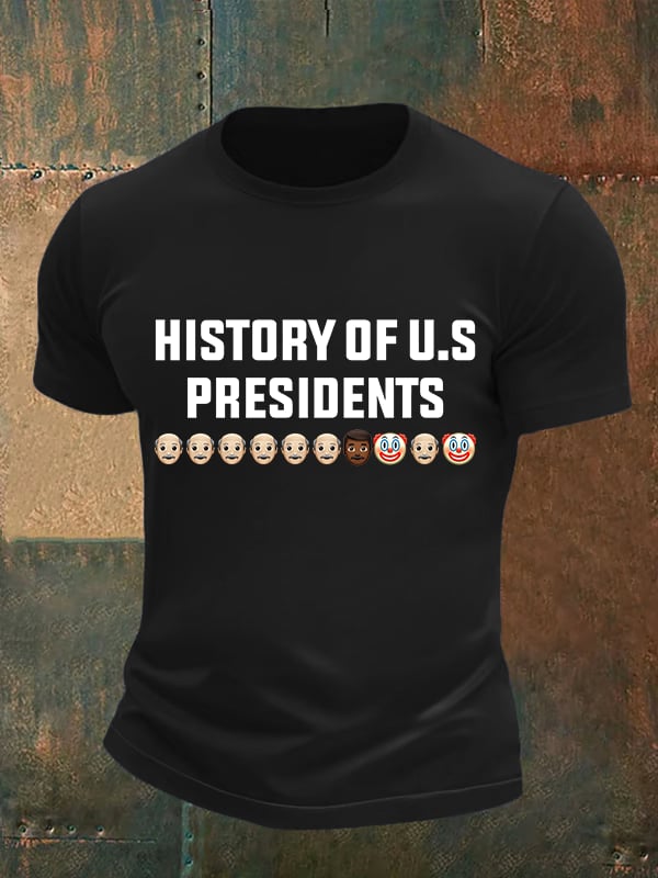 🔥Buy 3 Get 15% Off🔥Men's  History Of US Presidents Print T-Shirt