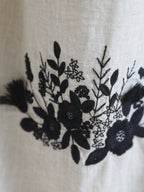 Ruffled Lace Embroidered Linen Bag