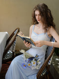 Gradient Color Slip Dress + Chiffon Sheer Cardigan
