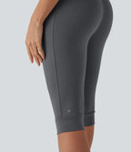 High Waisted Drawstring Pedal Pusher Quick Dry Yoga Joggers with Pockets