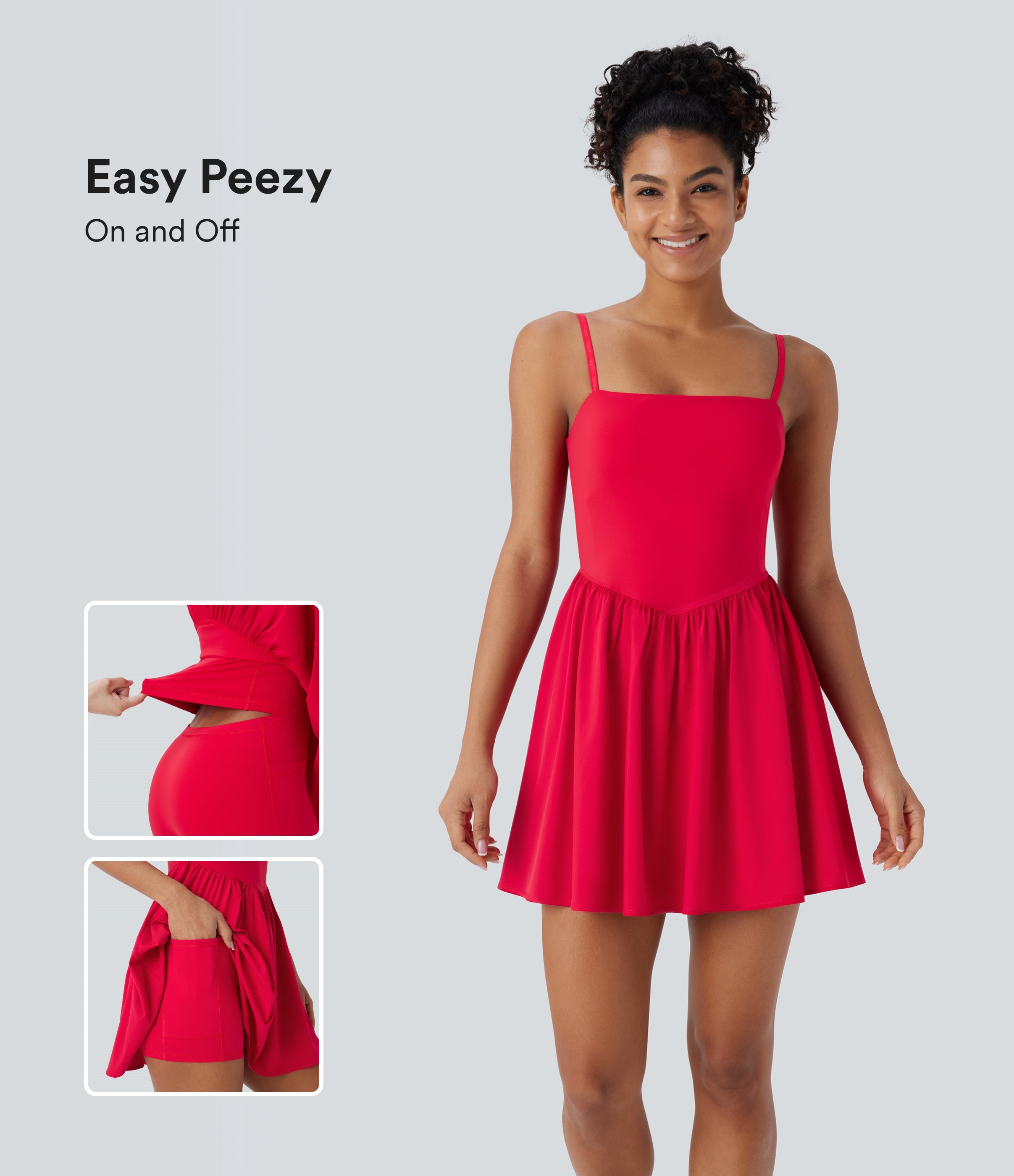 BreezefulTM 2-in-1 Quick Dry Mini Yoga Active Dress with Pockets-Easy Peezy Edition