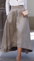 Ladies' Solid Color Patchwork Irregular Casual Skirt