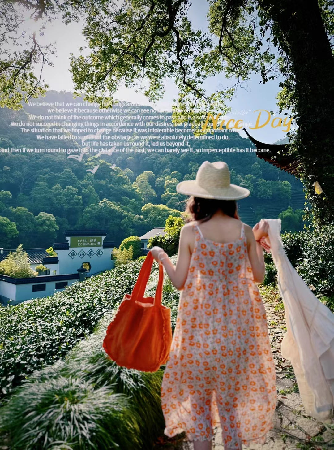 Ruffled Lace Embroidered Linen Bag