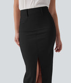 High Waisted Tummy Control Butt Lifting Casual Bodycon Skirt with Built-in Shapewear Shorts