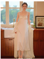 Lace Satin Built In Bra Nightgown 2pcs Set