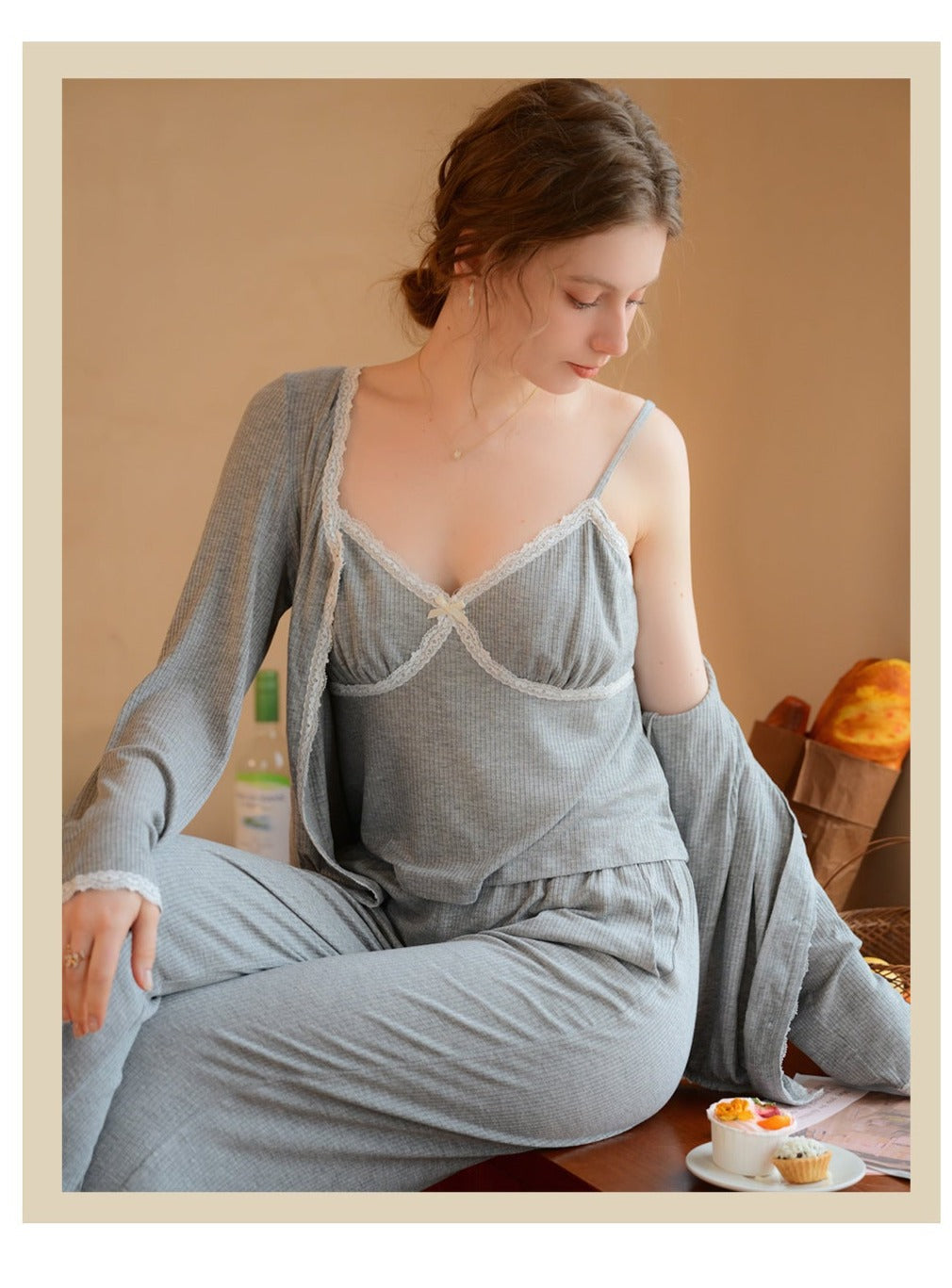 Built In Bra Loungewear 3pcs Set