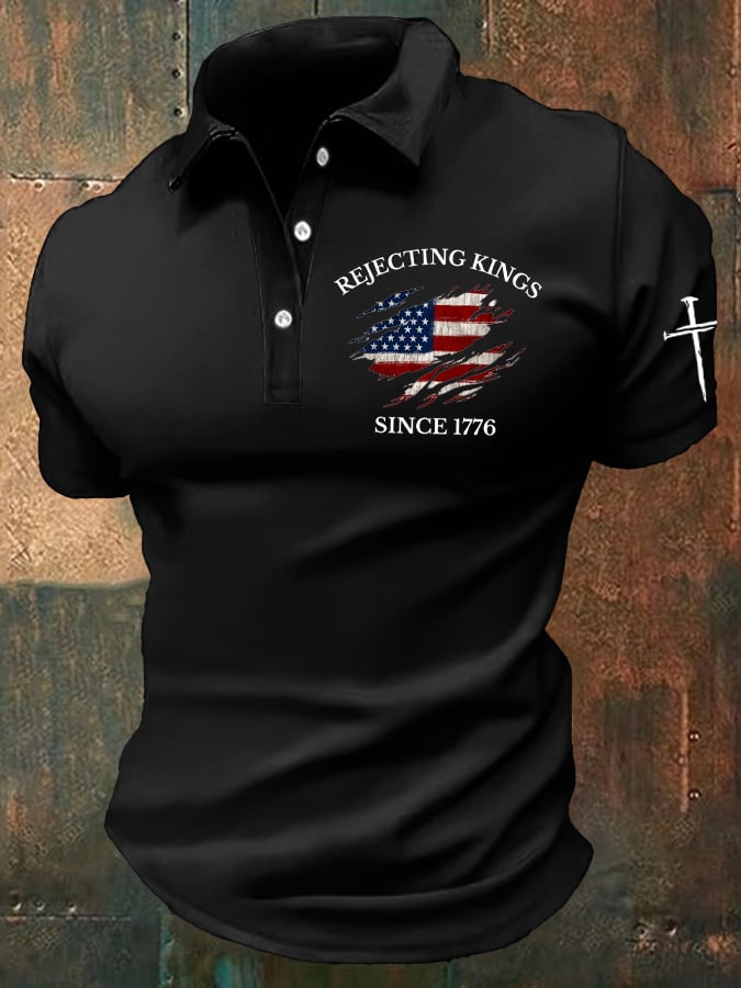 🔥Buy 3 Get 15% Off🔥Men's “Rejecting Kings Since 1776” Casual POLO Shirt