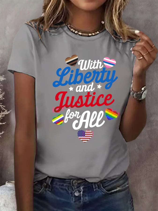 Women's With liberty and justice for all  T-Shirt