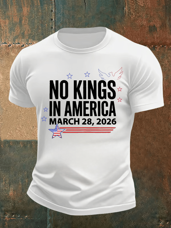 Men's   NO KINGS IN AMERICA  Print  T-Shirt
