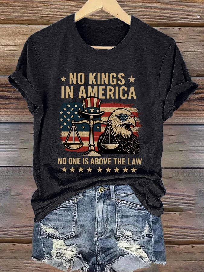 🔥Buy 3 Get 15% Off🔥Retro No Kings In America No One Is Above The Law Print T-Shirt
