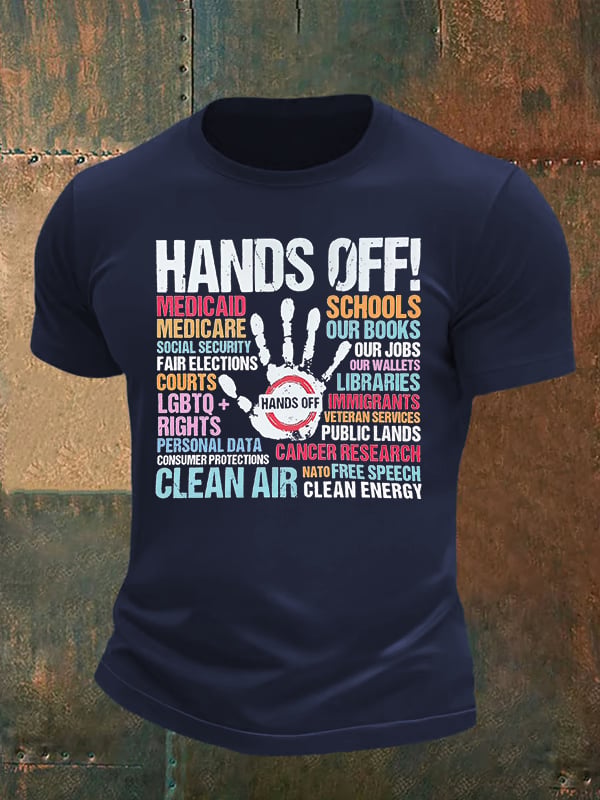 🔥Buy 3 Get 15% Off🔥Men's  HANDS OFF!  Print T-Shirt