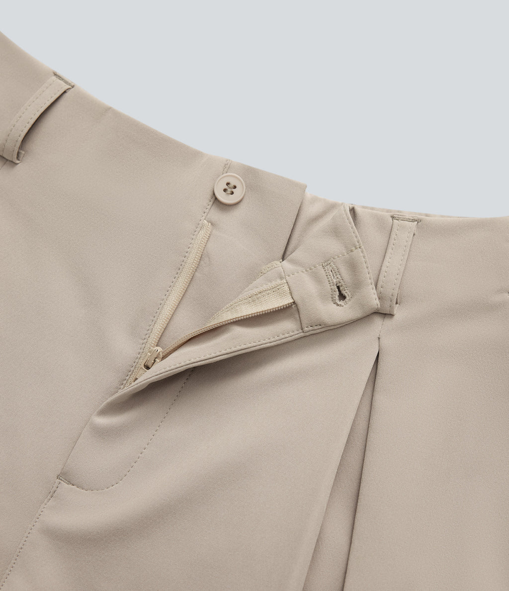 Quick Dry High Waisted Sied Pocket Golf Shorts-Golf Tee Pocket-UPF 40+