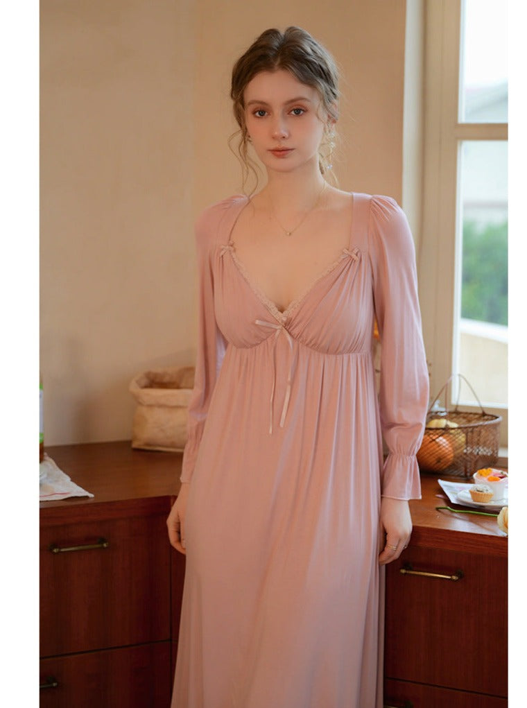V Neck Padded Nightgown