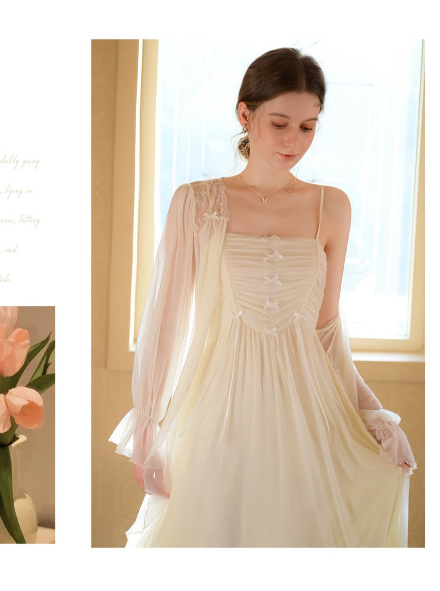 Fairy Tulle Padded Nightgown 2pcs Set