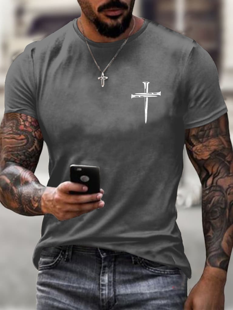 Men's If You Bring Up My Past You Should Know Jesus Dropped The Charges Printed Casual T-shirt