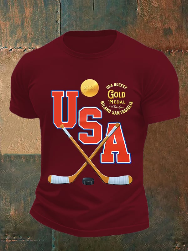 Men's   USA Funny Print T-Shirt