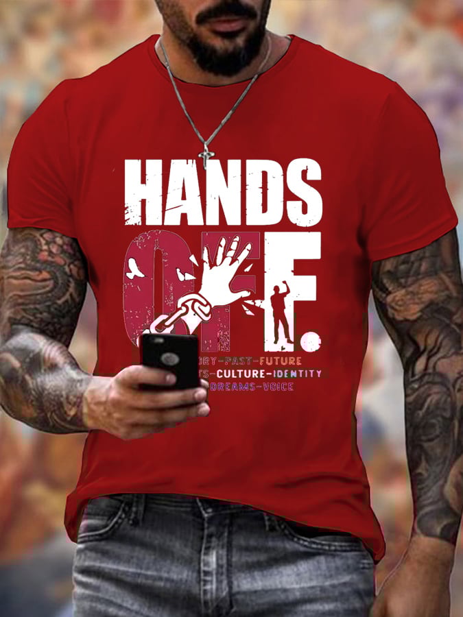 🔥Buy 3 Get 15% Off🔥Men's Hands Off Protest Print T-Shirt