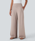 High Waisted Wide Leg Casual Pants with Pockets