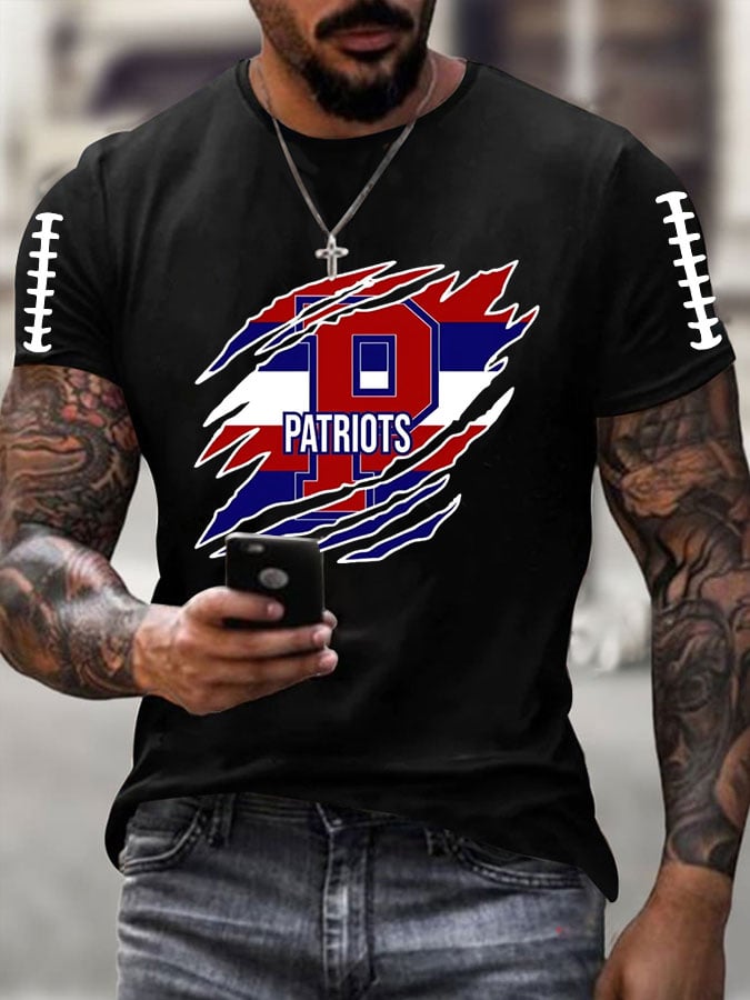 Men's Football Print Casual T-Shirt