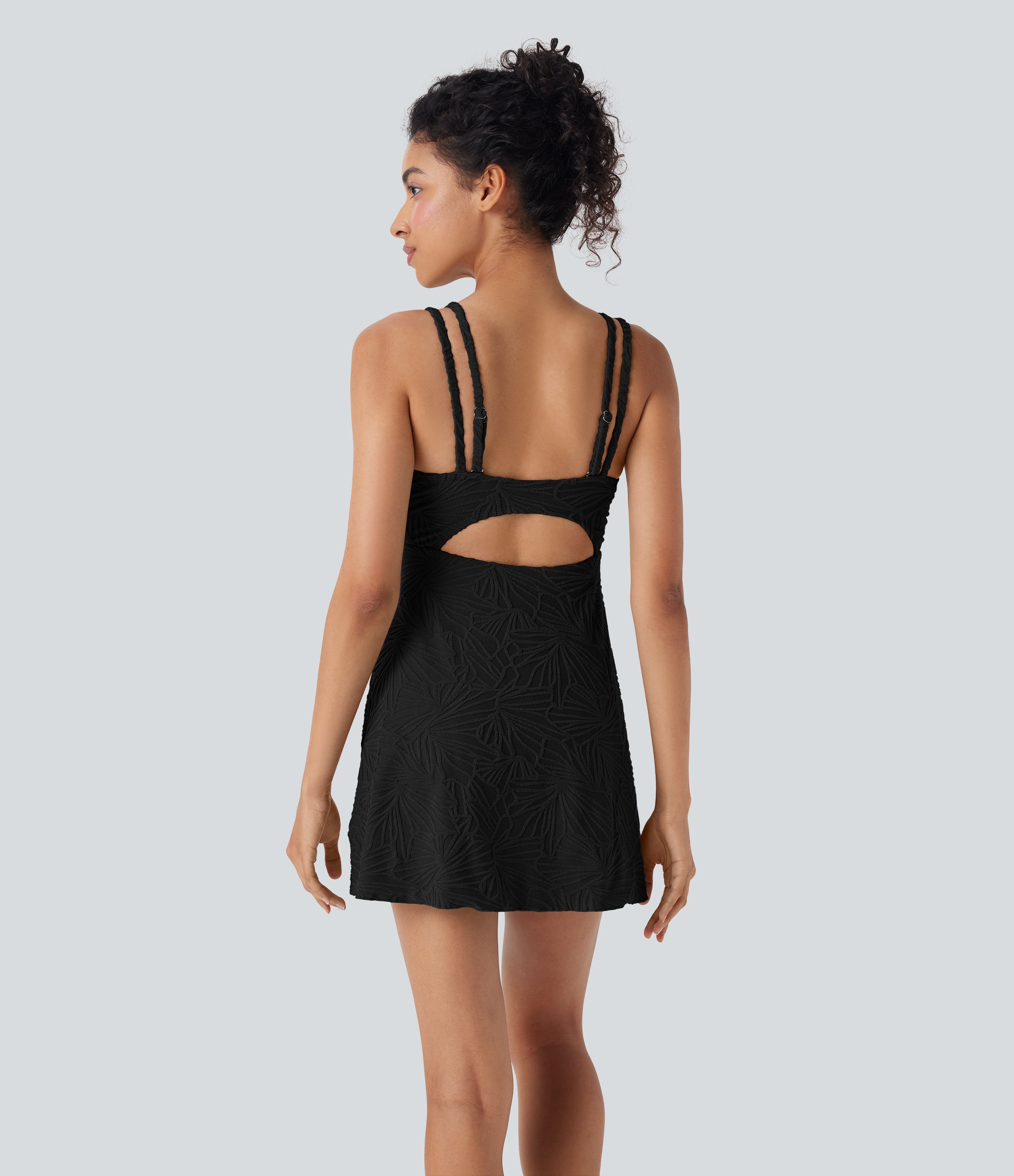 Cut Out 2-in-1 Mini Swim Dress