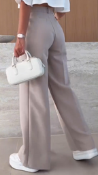 Womens Solid Color Commuter Casual Pants