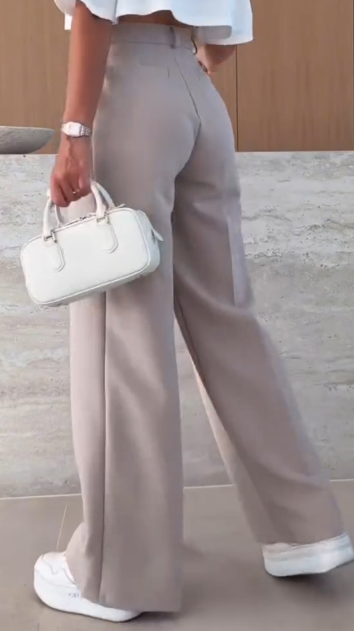 Womens Solid Color Commuter Casual Pants