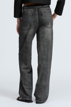 Womens Wash Vertical Pattern Casual Sweatpant Jean