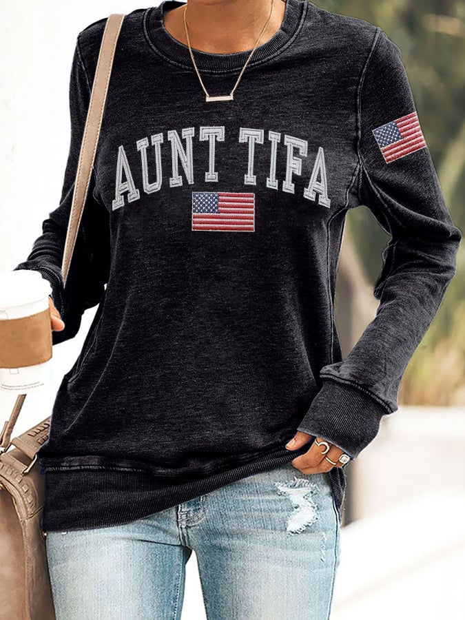 🔥Buy 3 Get 15% Off🔥Retro Aunt Tifa Print Sweatshirt