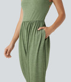 Built-in Bra Harem Casual Jumpsuit with Pockets-Easy Peezy Edition