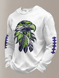 Men's Football Waffle Fabric Long-sleeved T-shirt