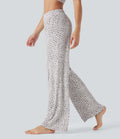 High Waisted Wide Leg Leopard Print Lounge Pants