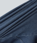 FlexTM Square Neck Short Sleeve Zipper Denim Mini Casual Dress