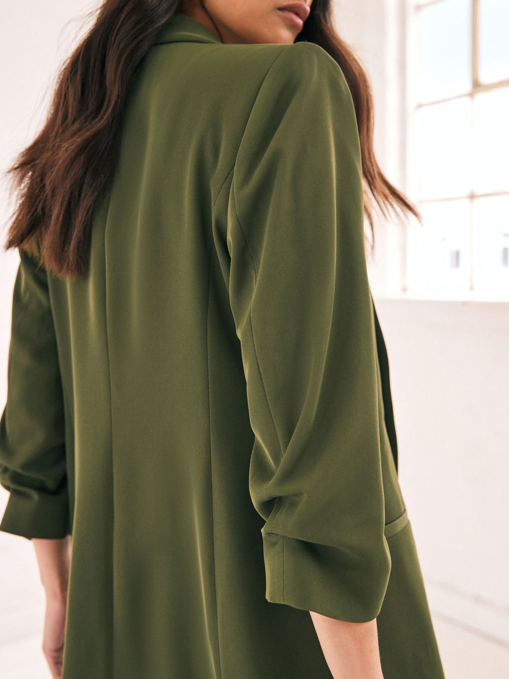 Loose Pleated Sleeve Suit Jacket