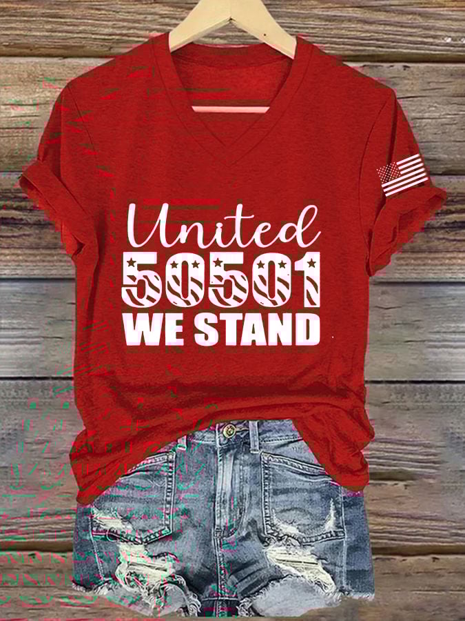 🔥Buy 3 Get 15% Off🔥Women's 50501 We Stand Printed Casual T-shirt