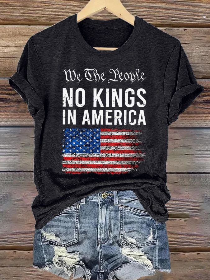 🔥Buy 3 Get 15% Off🔥Women's No Kings In America Print T-Shirt
